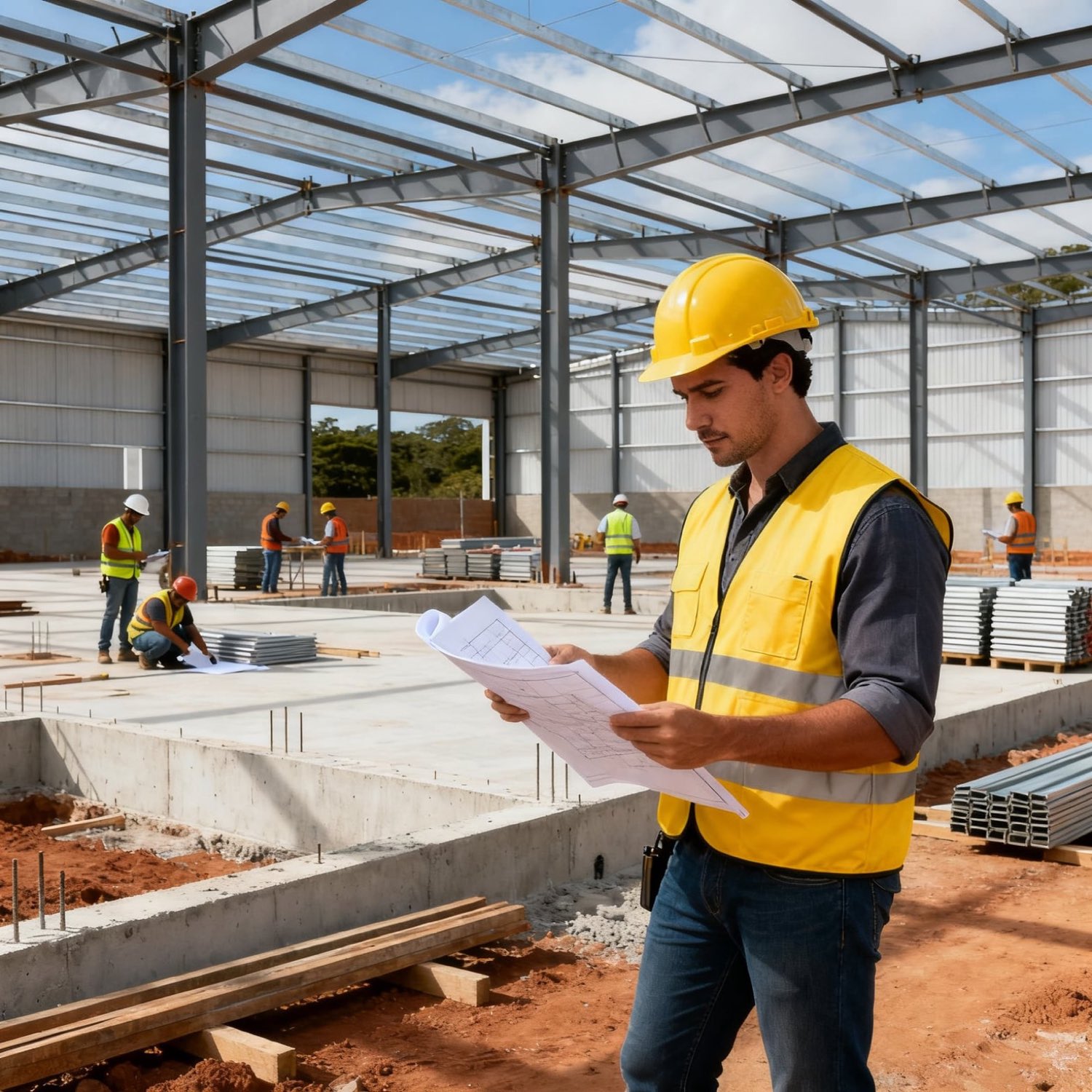 Construção de galpão Semar Engenharia